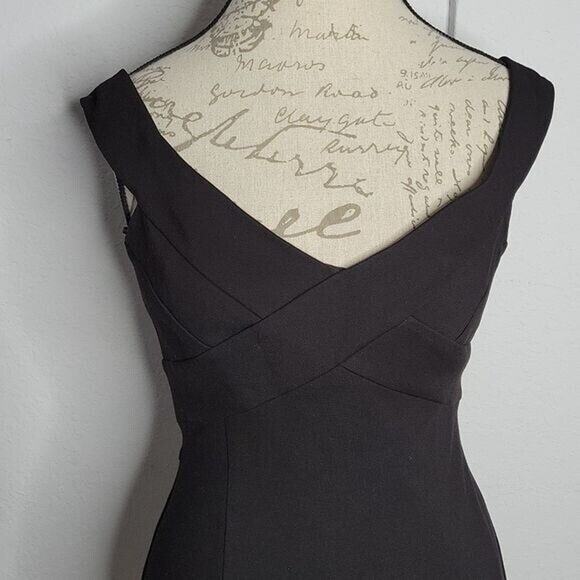 Nicholas Black Off the Shoulder Sleeveless Knee Length Ponte Sheath Dress Size 8 - Picture 3 of 11